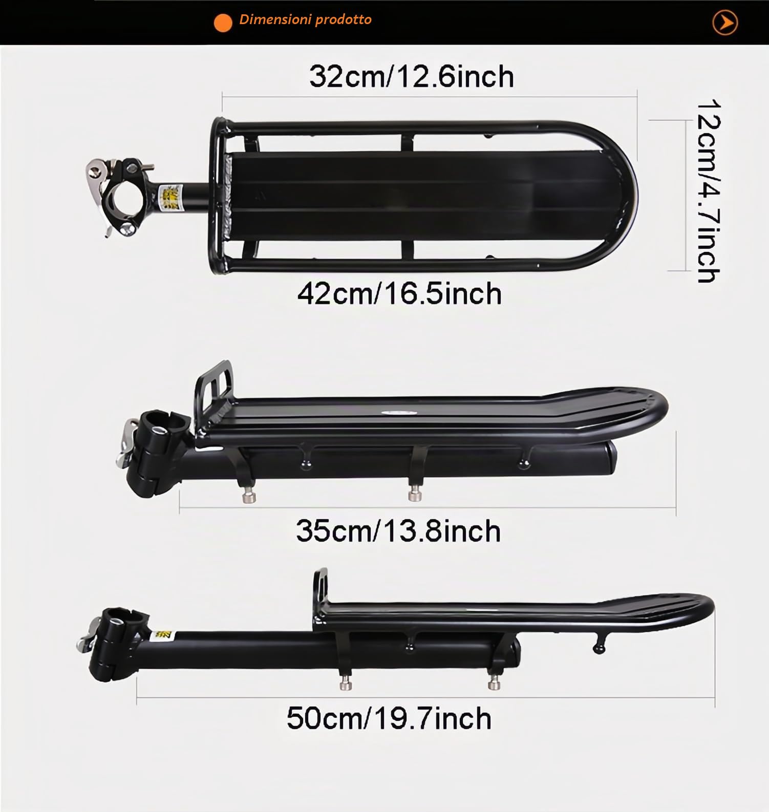 Chesoon Portapacchi posteriore per bicicletta retrattile Sgancio rapido Lega di alluminio Supporto per borse da bicicletta Capacità di 20 libbre/9 kg