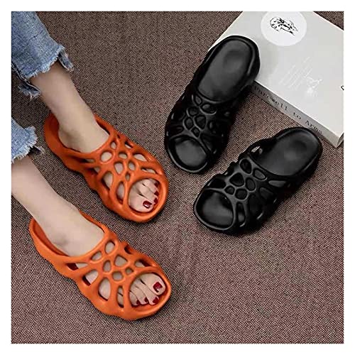 Slippers Summer Fashion Hollow Out Slippers Unisex Beach ​Sandals Water Shoes Bottom Heightening Indoor Couple Slippers Men's Shoes (Color : Black, Shoe Size : 44-45(270mm))4
