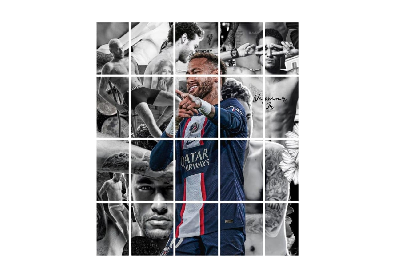 Posters Inc Set of 20 Neymar Jr Collage Kit Posters for Wall, Home Decoration Items for Living Room, Aesthetic Wall Stickers for Bedroom, Birthday Gift for Men, 300 GSM A4 Size Paper-image-8