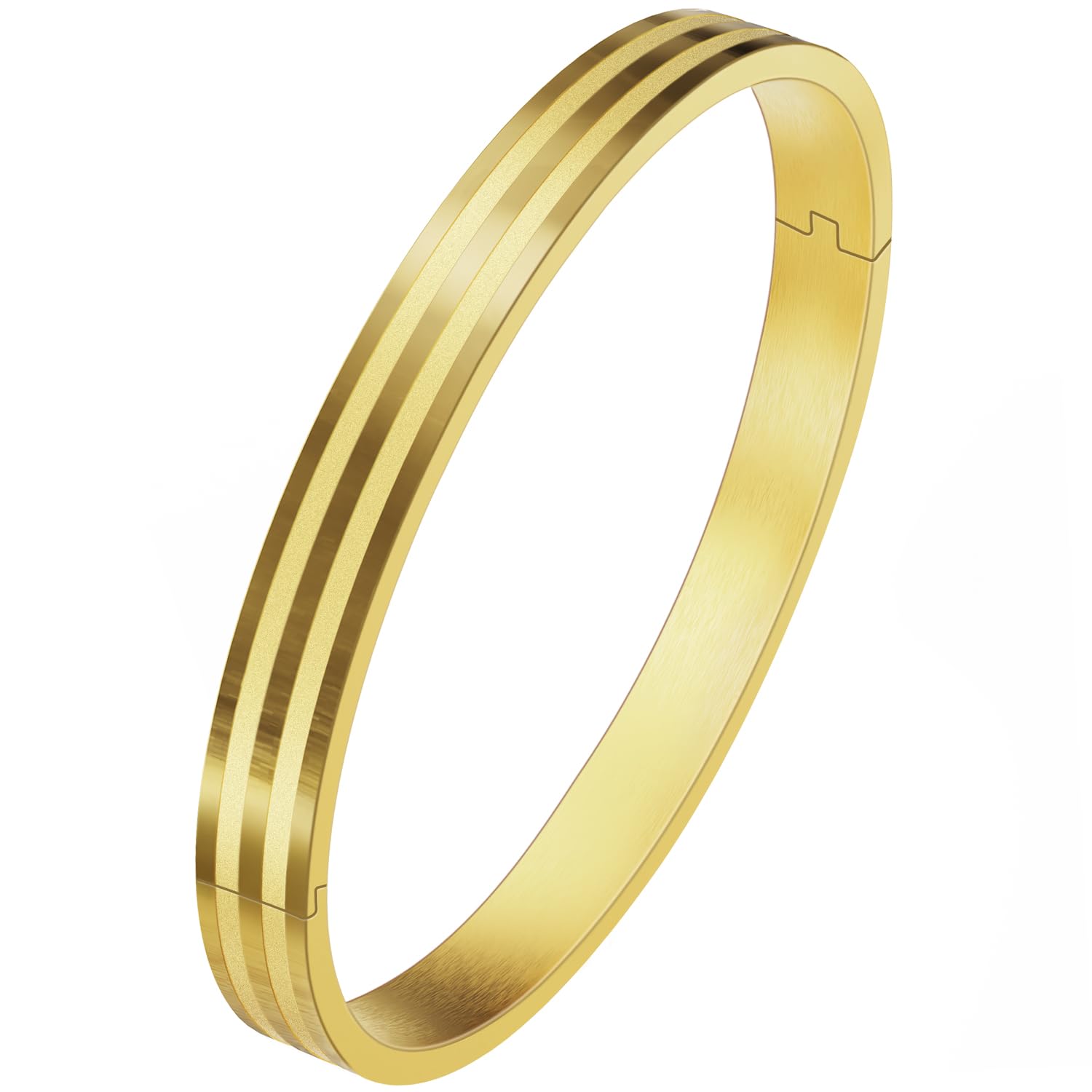 18K Gold Plated Love Bangles Bracelet for Women, Valentine's Day Gift, Friendship Bangles, Gold/Silver Stainless Steel Bangle Cuff, Non-tarnish & Waterproof, Trendy Jewelry for Birthday.