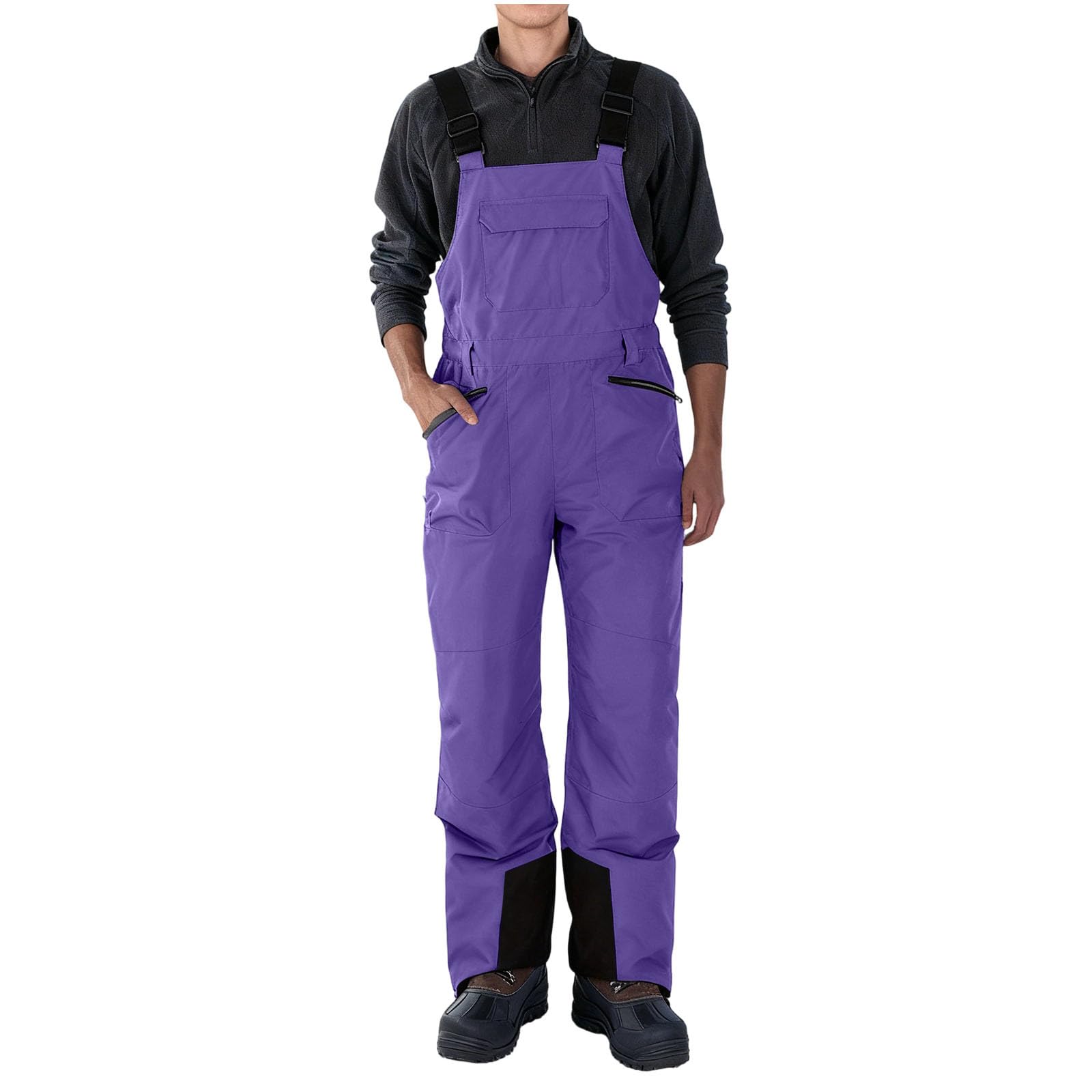 Pantalon de Neige Homme Barboteuse Imperméable Coupe-Vent Lsolation Thermique Salopettes avec Bretelles Réglables Pantalons Hiver Chaud Barboteuses pour Ski et Les Sports de Plein Air