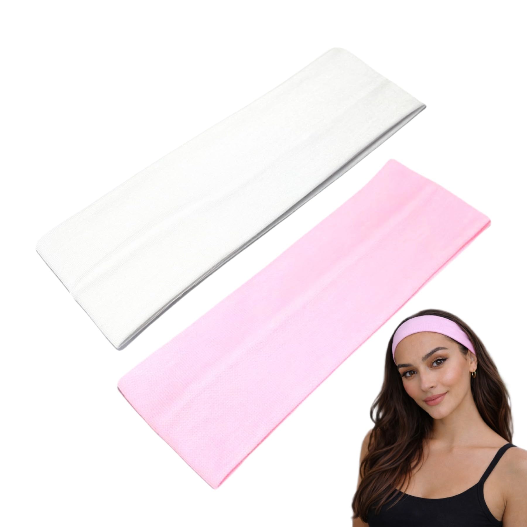 WESTEND CHOICE 7cm Wide Headbands 2 Pack Plain Stretchy Hairband Unisex Kylie Headband Bandeau Gym Exercise Headbands for Women & Men Soft Yoga Head Band (Mixed set 5)-image-45