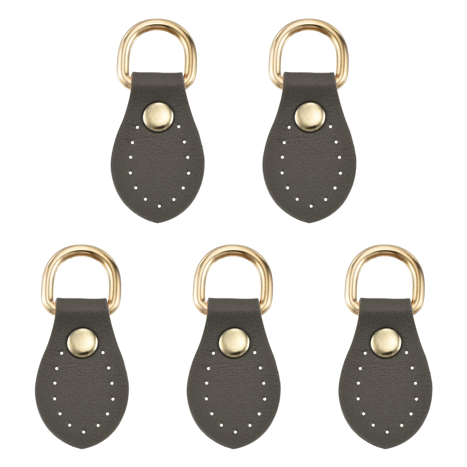 PATIKIL 5 Pcs Purse Strap Mount Hook, Sew on Leather Buckle Bag Side D Ring Clips Replacement Clasp for DIY Shoulder Bag Purse Backpack Craft Hardware Making Supplies, Dark Gray