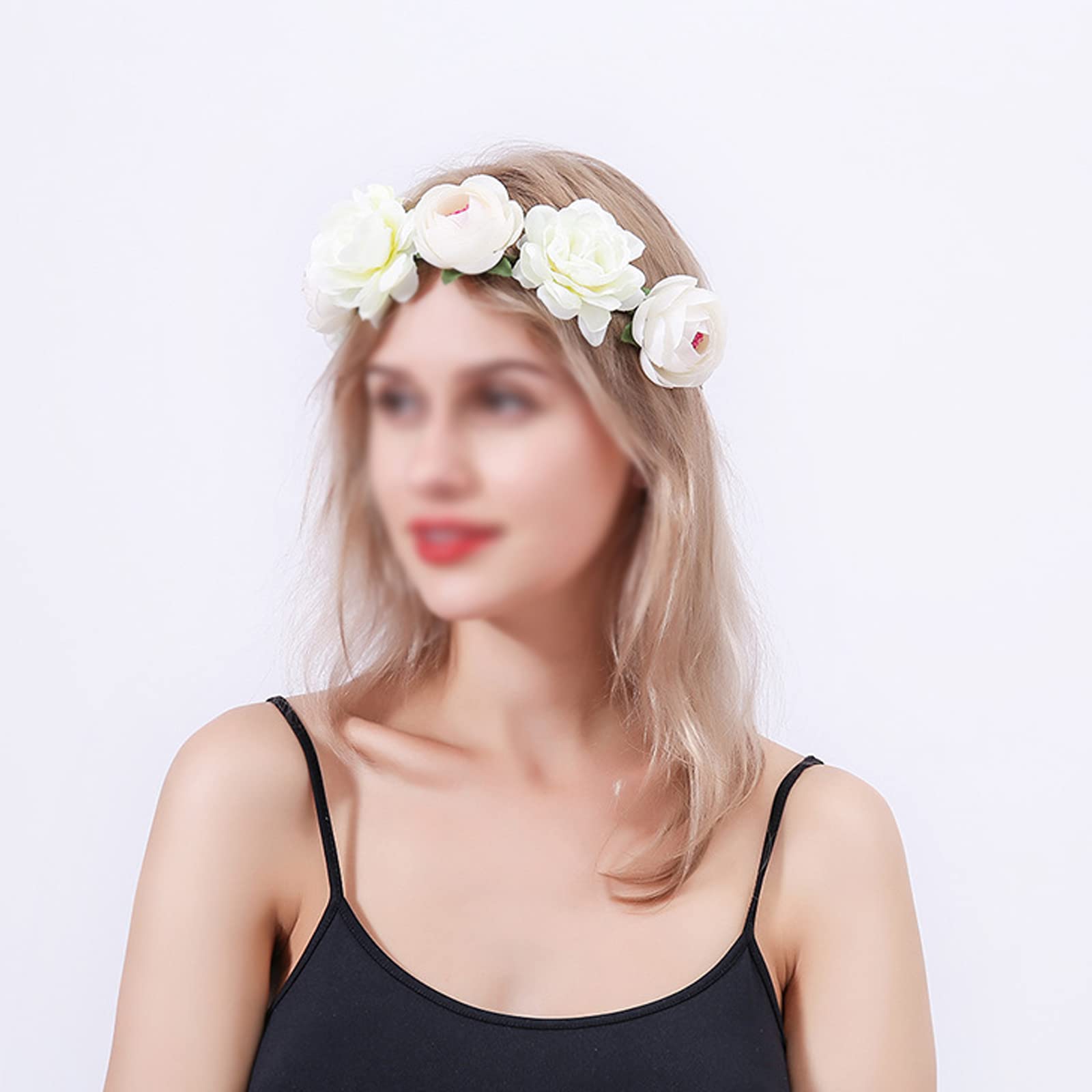 Blumenkrone Aus Seidenblumen – Wasserrot, 18 Cm Durchmesser, Für Hochzeit, Party, Fotoshooting