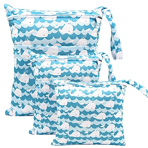 Kaisibum Wetbag Set - 2 Wasserdichte Nassbeutel Mit Tierdrucken