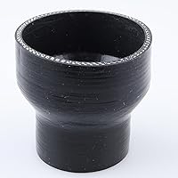 Vista 50 de AC PERFORMANCE ID 4" a 3.75" (4.016 in a 3.740 in) Reductor recto, longitud 4" (100mm), 4 capas reforzadas, manguera universal de silicona pura Negro