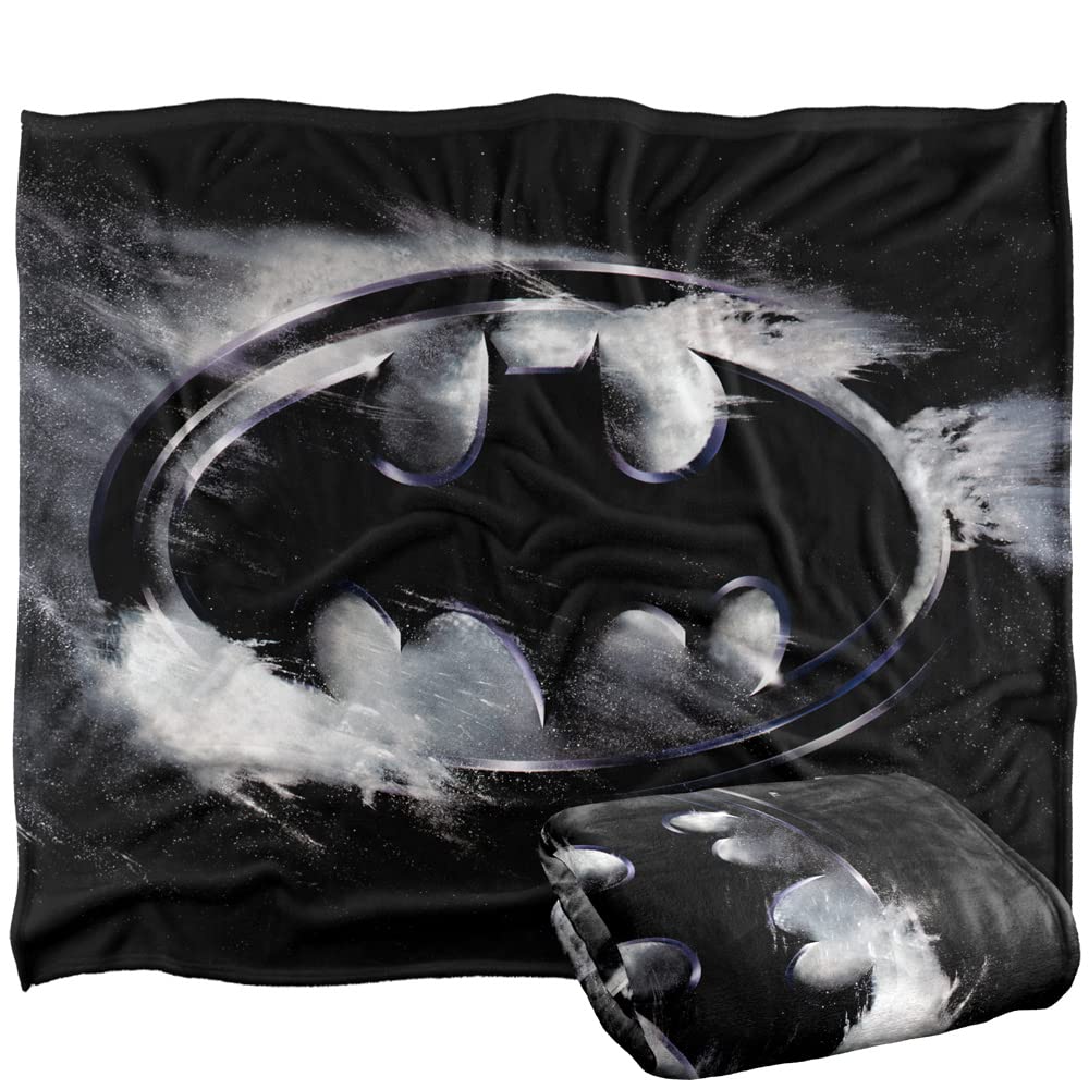 BATMAN Blanket, 152 x 127 cm Returns Logo Silky Touch Super Soft Throw Blanket