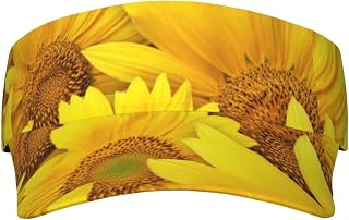XIXIAN Sunflowers Yellow Flowers Printed Adult Sunscreen Visor Cap Lightweight and Breathable Adult Sun Visor Empty top hat Versatile Outdoor hat
