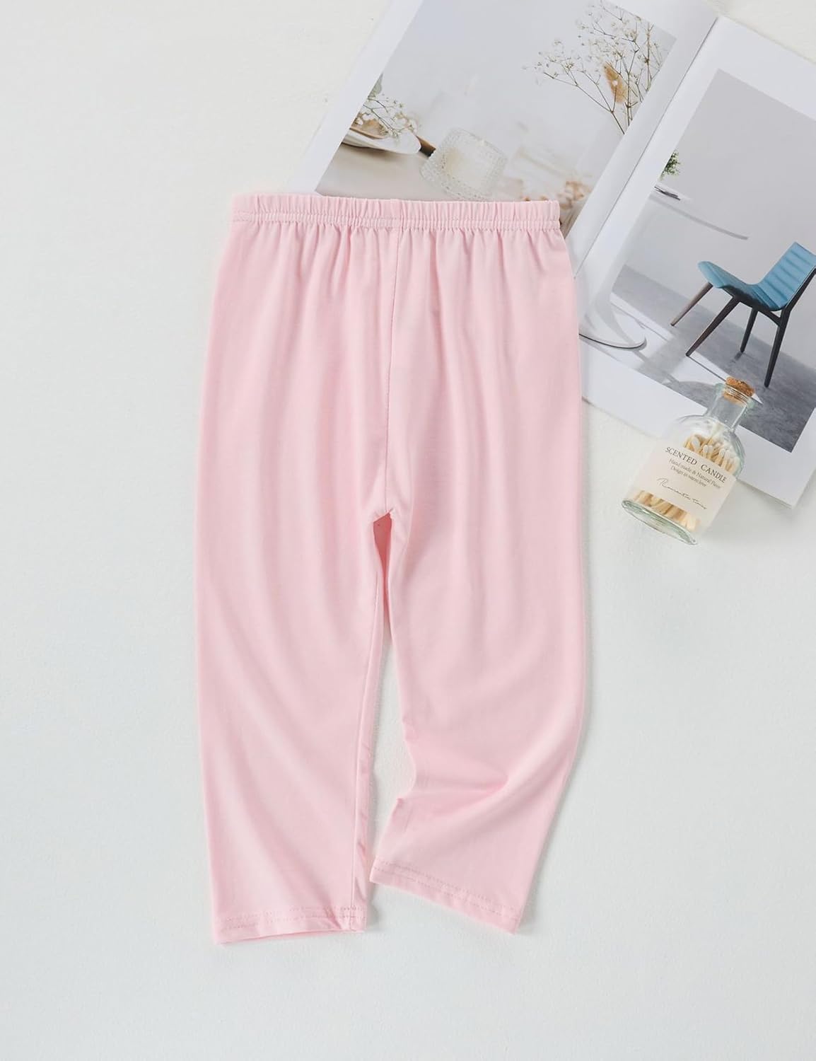 Kiench 3 Pack Girls Cotton Capri Leggings 3/4 Pants Kids Cropped Tights
