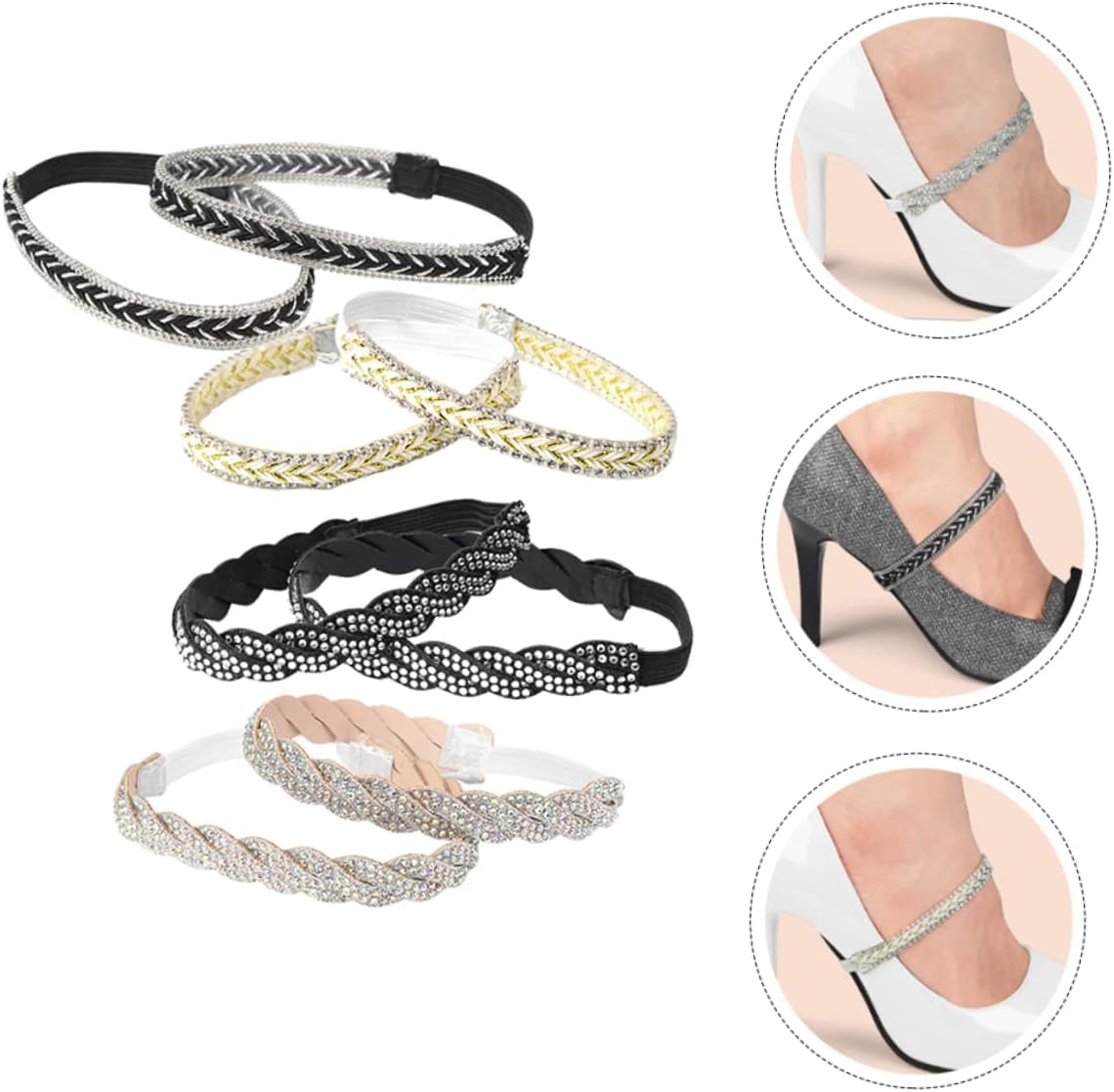 Ipetboom 4pairs Adjustable Shoe Straps for High Heels Lace Band Shoelace Female Heel Band High Accessory Shoelace Fixing Strap Daily Use