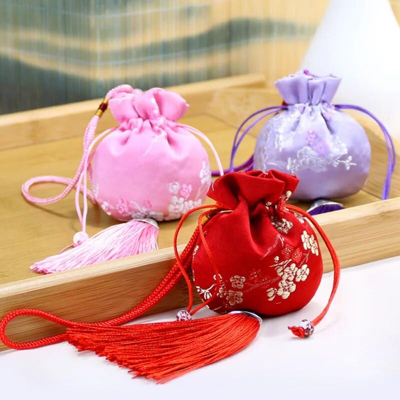 Bolsa de cordón para joyería estilo chino 7x9cm miniatura 2