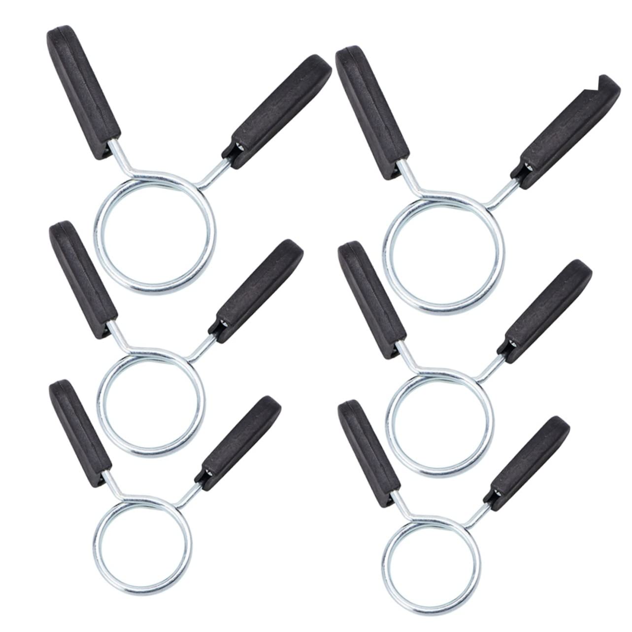 Abaodam 6Pcs Spring Clip Collars for Barbell Dumbbell Weightlifting Durable Spring Clamps for Powerlifting Cross Fit Gym Use Compatible