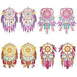 COLIGREE 16pcs Colorful Dreamcatcher Charms Multicolor Hollow Dream Catcher Filigree Pendants for Earrings Jewelry Bookmark Hanging Decoration Accessories