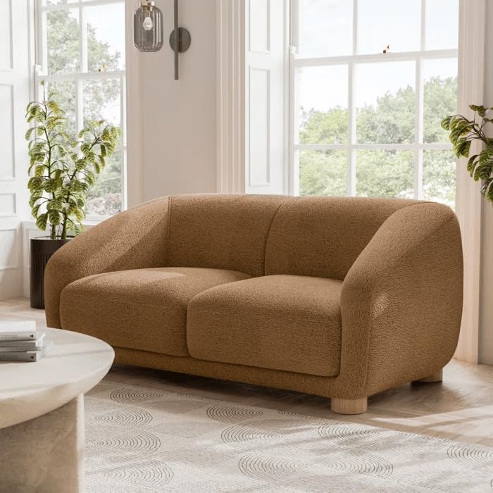 Image of Kaniel Premium Boucle Fabric 2 Seater Sofa for Living Room and Offices (Brown, 2 Seater)