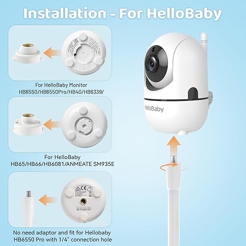 Miniatura 2 de Soporte para monitor de bebé compatible con HelloBaby para monitor HB6550, HB6560, HB65, HB6351, HB40, HB6339, HB6336, ANMEATE SM935E, soporte