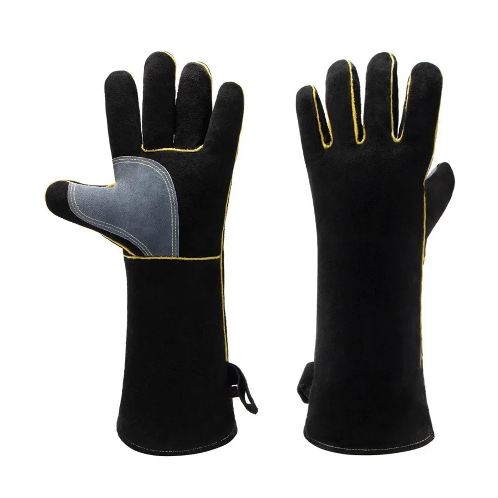 Welding Supplies 1Pair Cowhide Welding Heat Insulation Gloves Barbecue Gloves Cowhide Insulation Welder Protective Gloves Welding Gloves(16inch)