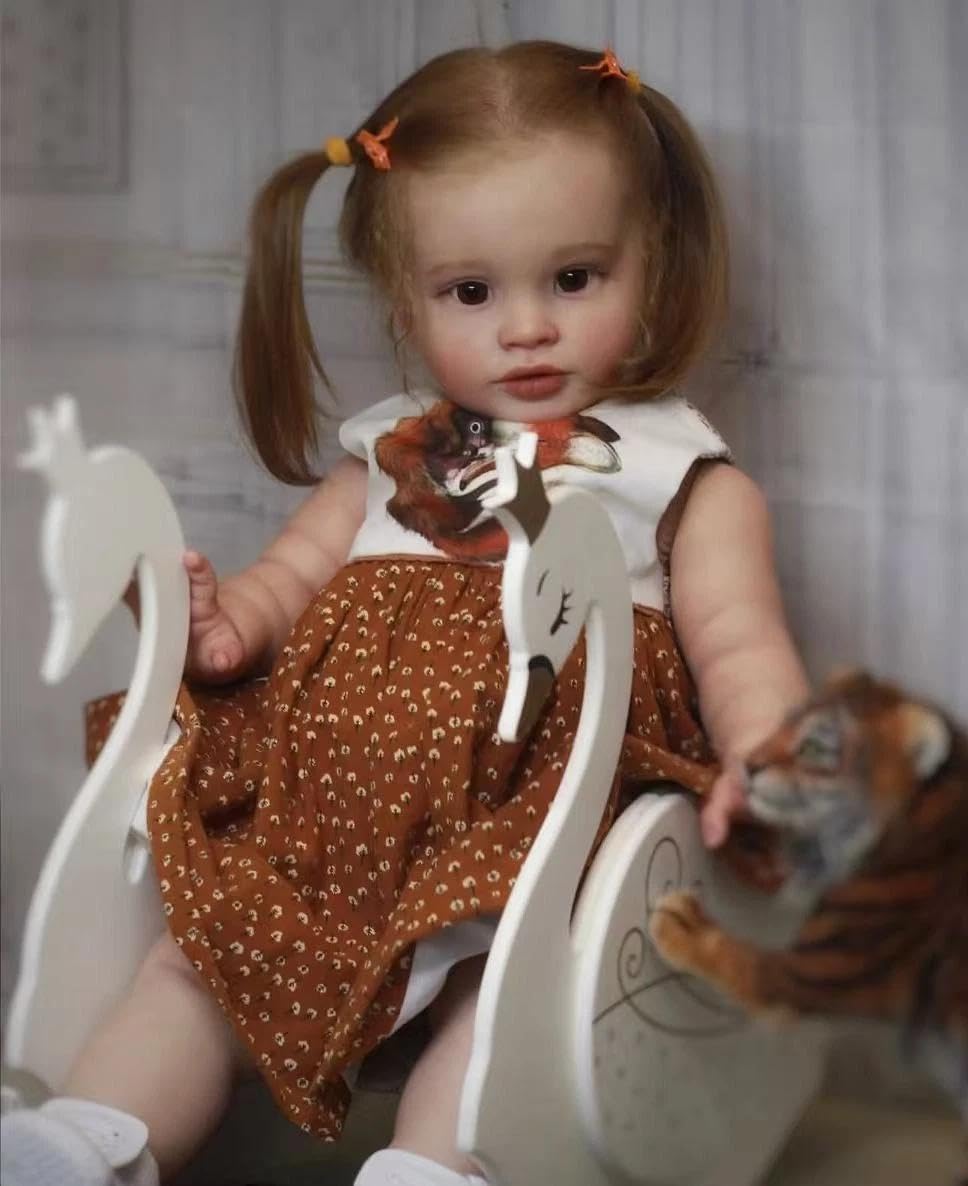 RXDOLL 56 cm duże lalki Reborn Baby Dolls Girls Cloth Body Realistyczne miękkie winylowe lalki Reborn Maluch Lalki Sweety Girl Look Prawdziwe Realistyczne Baby Doll Zabawki Prezenty dla dzieci 3+