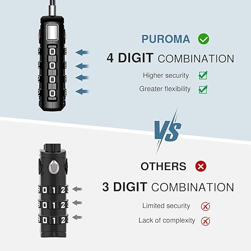 Miniatura 4 de Cerraduras de equipaje de cable aprobadas por la TSA, combinación reconfigurable con cuerpo de aleación, cerraduras negras 2