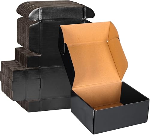 Miniatura 1 de Cajas de cartón negro de 9 x 6 x 4, paquete de 30 cajas de envío para cajas de correo de pequeñas empresas, cajas de embalaje corrugado