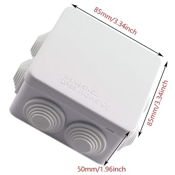 DGZZI 1PC ABS Plastic IP55 Waterproof Junction Box DIY Outdoor Electrical Connection Box Cable Branch Box Power Distribution Box 85x85x50mm (3.4x3.4x2)