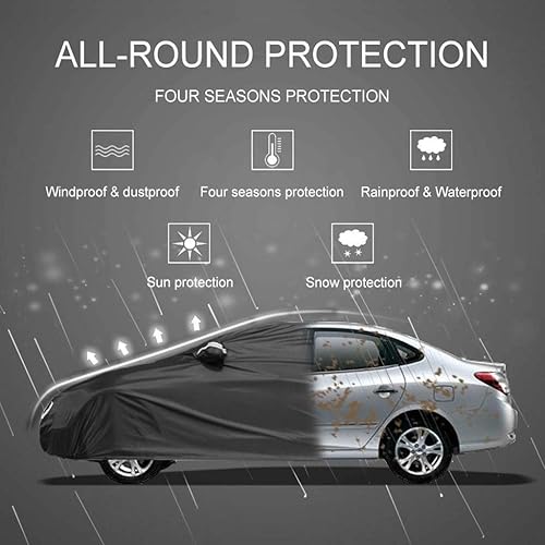 Miniatura 7 de SXET Compatible con Volkswagen Tiguan - Funda impermeable y resistente al viento, a prueba de polvo, para interiores y exteriores, protección UV,