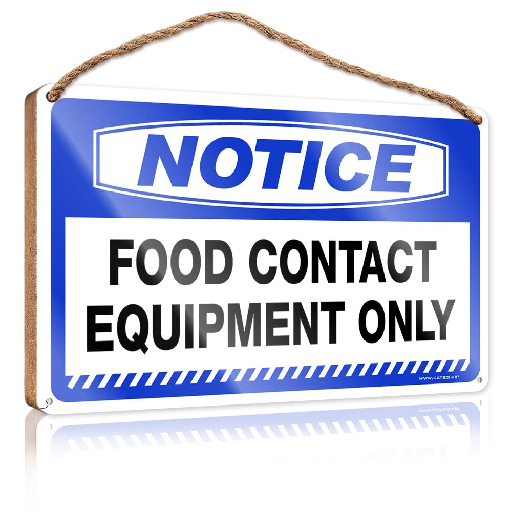 Wood Plaque Sign Notice Food Contact Equipment Only Wooden Sign(15X28CM)