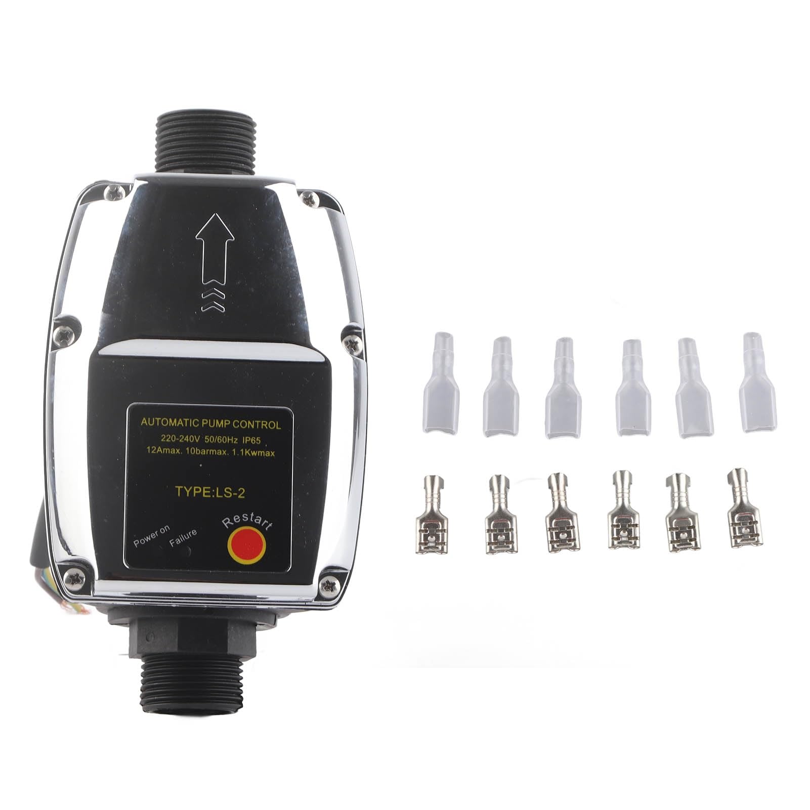 Omabeta Regolatore Automatico della Pompa Protezione IP65 Pompa Dell'acqua Pressostato Elettronico per Autoadescante, da Giardino, 1,1KW, Filettatura G1