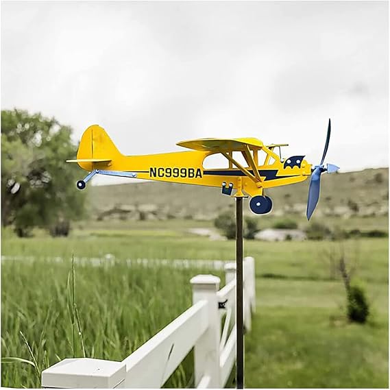 Piper J3 Cub Airplane Weathervane, Metal Stainless Steel