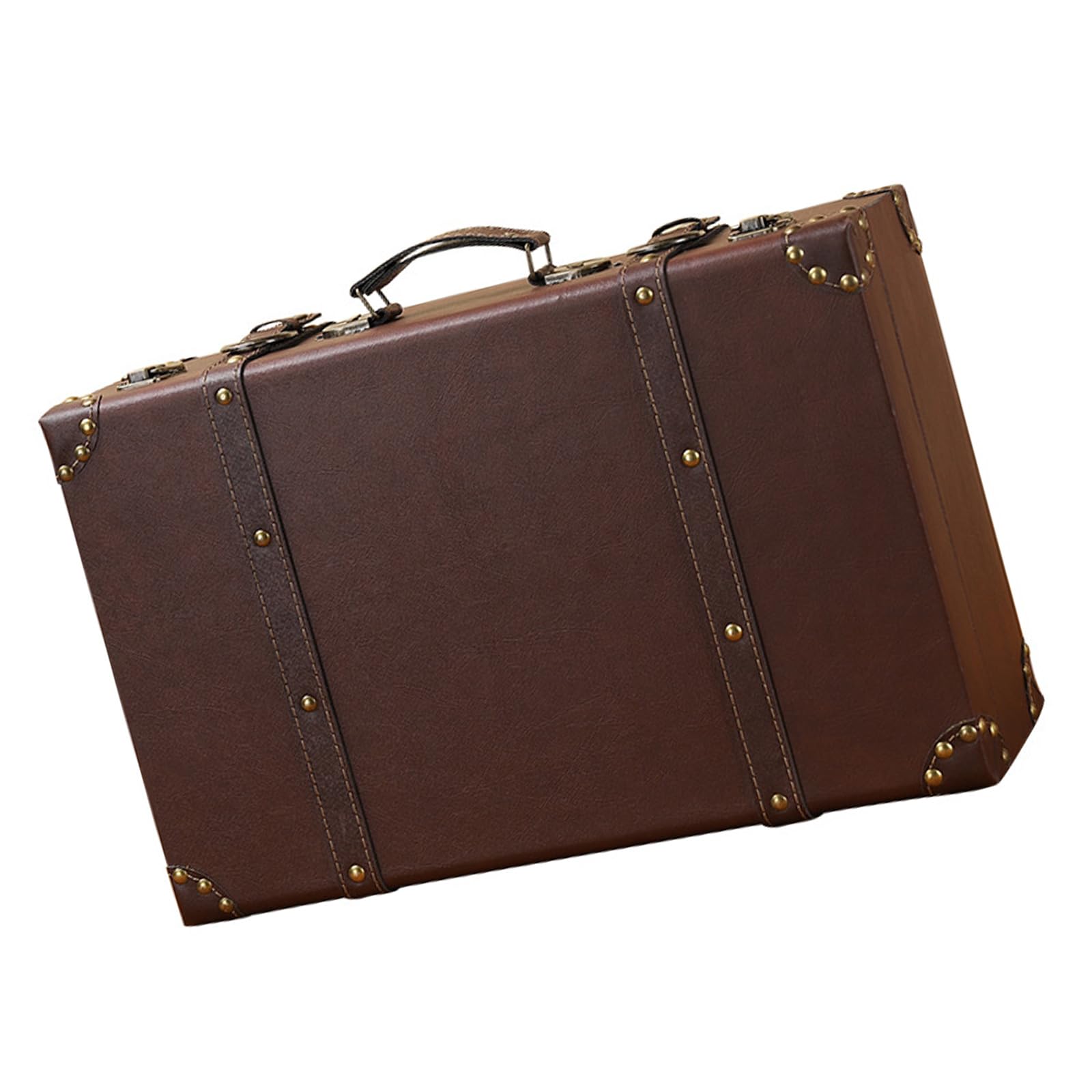 APGLSXY Leather and Wooden Suitcase Decorative Box Collectible Luggage Storage Case for Home Use Photography Props Decorative Box