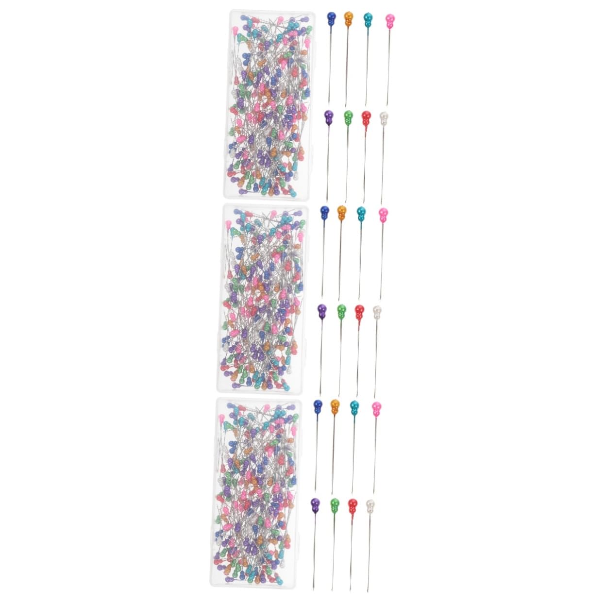 EXCEART 600piezas Alfileres De Cabeza De Perla para Coser Acolchar y Manualidades Agujas Rectas para Tela y Decoraciones De Bodas