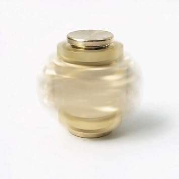 Fidget Cube Spinner, Linkage 4 Gears Figity Spin Finger Games, Metal Brass with Super Smooth Bearings, Durable Mechanics Romoveable, Small Figit Toy for Adults - Gold