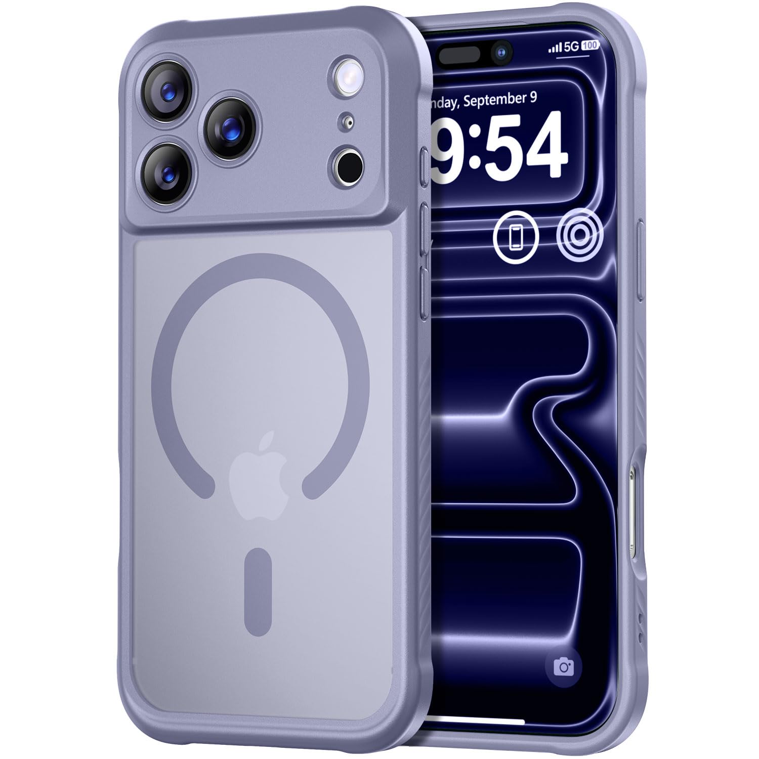 Photo 1 of Thomo Magnetic for iPhone 17 Pro Case, [Compatible with Magsafe] [Full Camera Protection] Translucent Matte Military Grade Shockproof with Anti-Fingerprint Phone Cover 2025, Lavender Grey