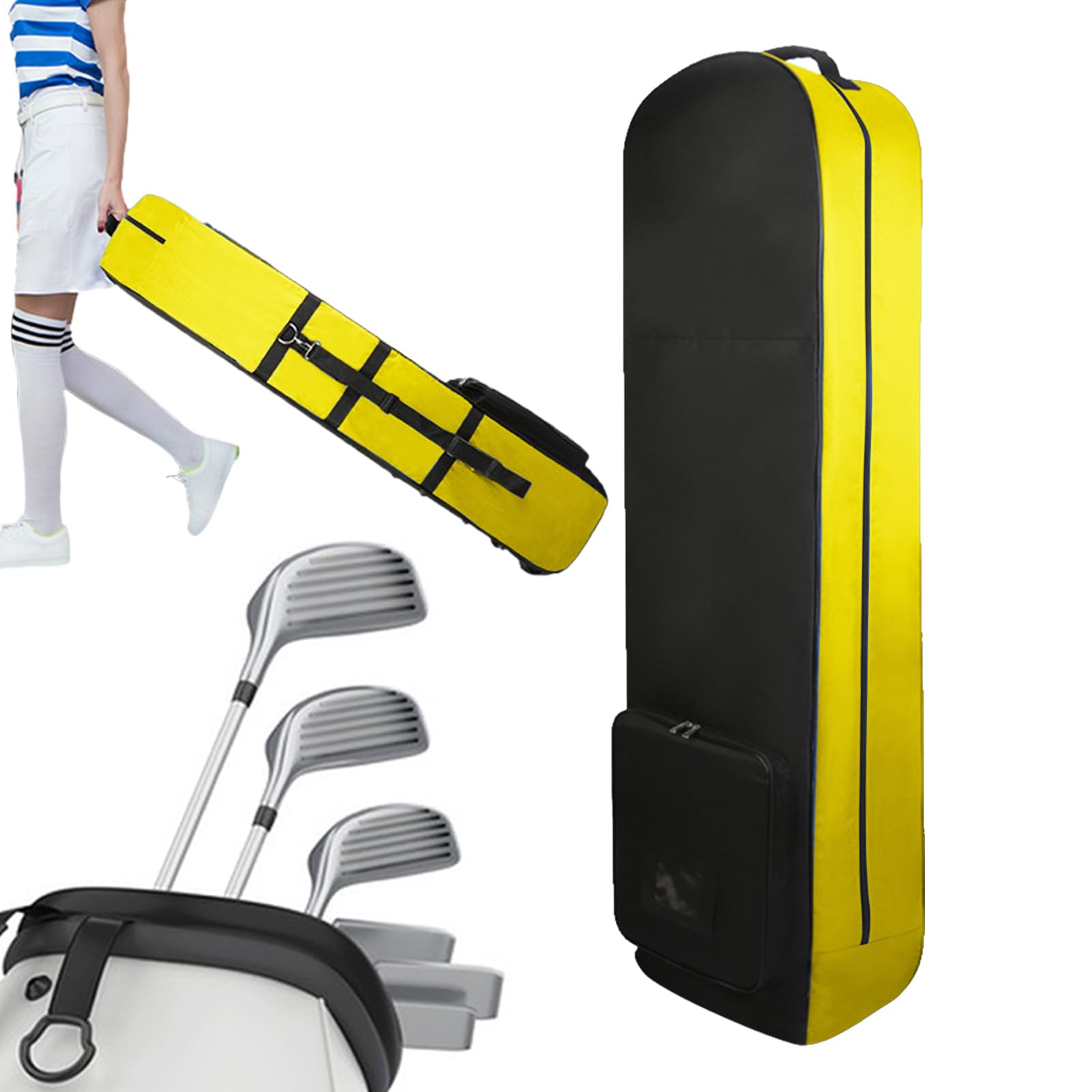 Générique Tasche für Golfflugzeuge – Radtasche, leicht, faltbar, 630D Nylon | Golf-Hülle aus Stoff | Schutzdecke für Clubs auf Flügen, mit tragbarem Golfzubehör