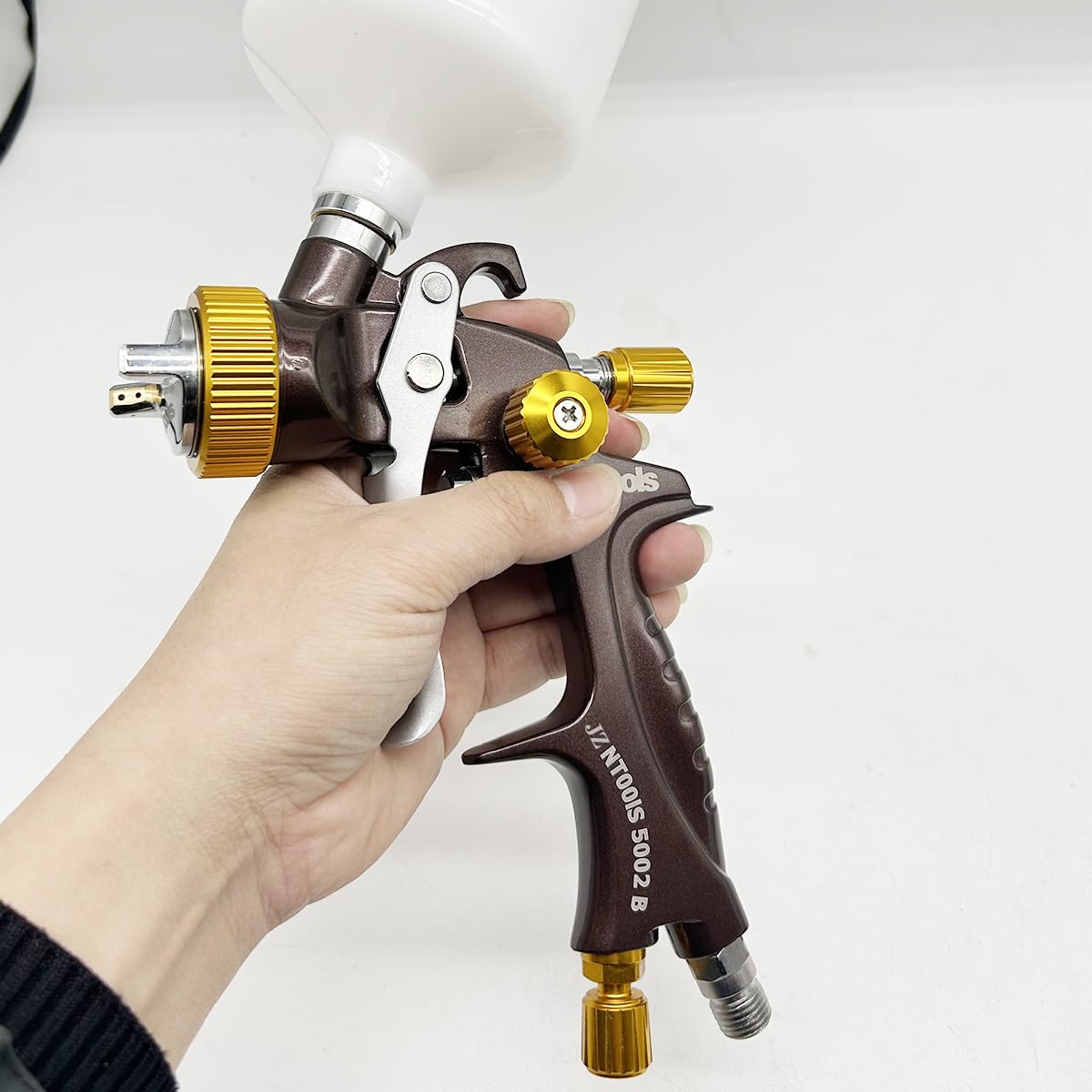 HVLP - Pistola a spruzzo, 1,3 mm, 1,5 mm, 1,7 mm, ugello in acciaio inox, capacità 600 ml, spruzzatore professionale per vernice a gravità, per primer e vernici (1,4 mm, 1,7 mm, 2,0 mm)