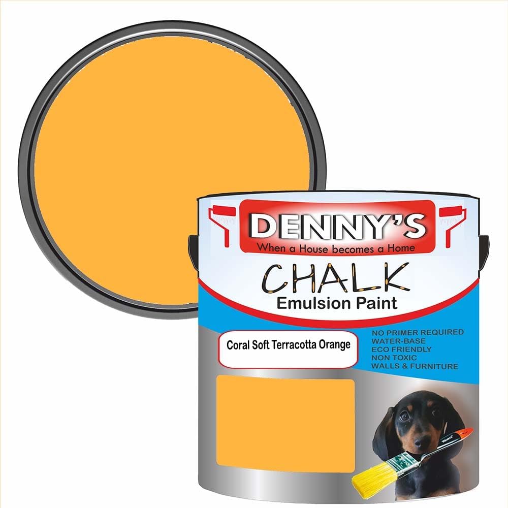 Premium Interior Wall & Furniture Chalk Paint – Coral Soft Terracotta Orange – Rich Matt Finish, Durable & Washable, Low Odour, Ideal for Living Rooms, Bedrooms & Hallways (250ML Tin)