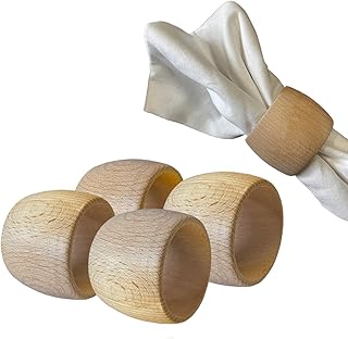 Rond de Serviette de Table (Lot de 4) - Rond de Serviette Bois diamètre 4cm [ Ronds et Porte-Serviettes ] (x4)