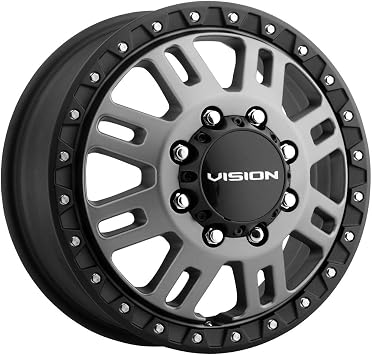 17x6.5 Vision 408 Manx 2 Satin Grey DUALLY FRONT Wheel 8x200 121.35mm