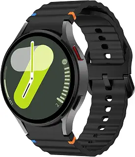 [AiMaoo] バンド Galaxy Watch 7/6/5/4/FE 40mm 44mm 対応 シリコンバンド スポーツストラップ おしゃれ 柔軟性 防汗 交換バンド Galaxy Watch 6 Classic 43mm 47mm/Watch 4 Classic/Galaxy Watch 5 Pro 45mm 用 交換ベルト (ブラック)