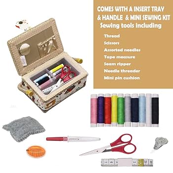 Small Sewing Basket With Sewing Kit Accessories For Girls/Kids