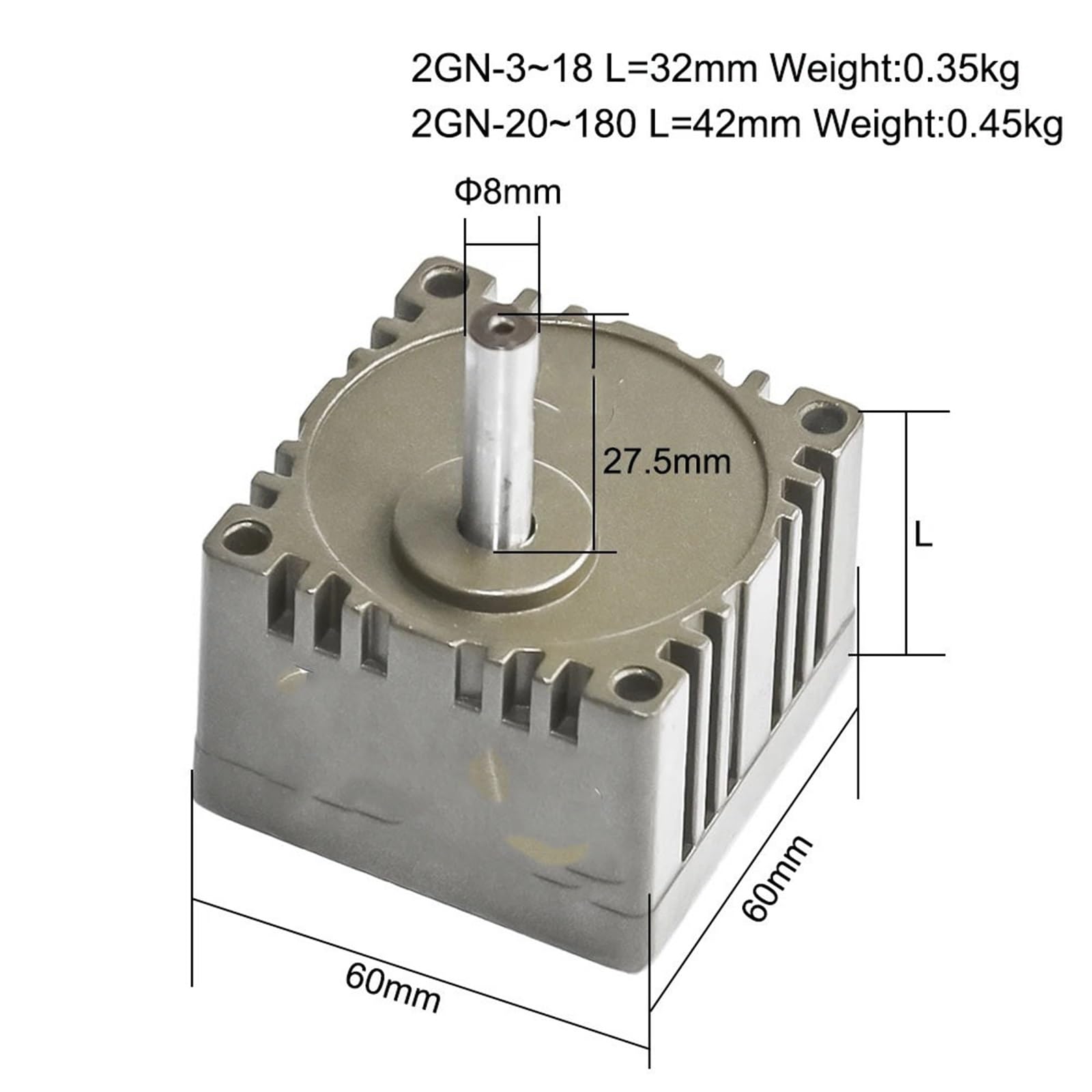Riduttore 2GN da 3K a 100K Riduttore di velocità Motore a induzione Motore con velocità regolabile Riduttore Albero di uscita da 8 mm Controller(3K)