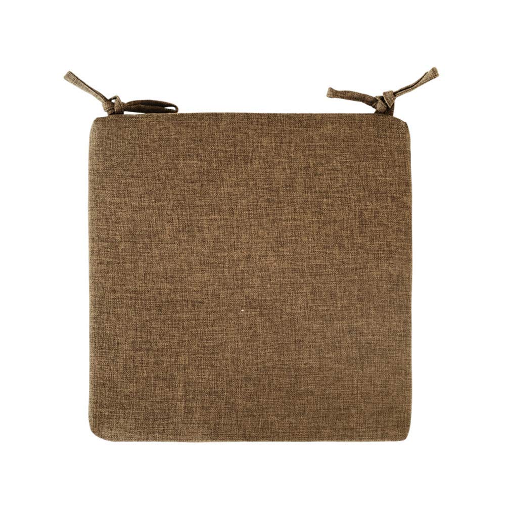 Coussins de Chaise de Salle à Manger Épaissir 3,5 cm en Lin Marron Haute Densité 40x40