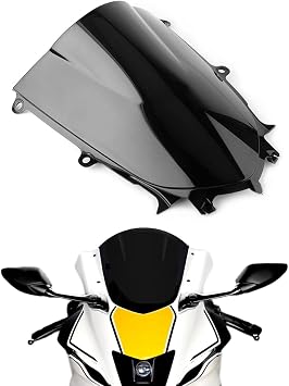 Windshield Fit for Yamaha YZF R6 2017 2018 2019 2020 2021 R7 2022 2023 2024 Motorcycle Windscreen Wind Deflector - Black