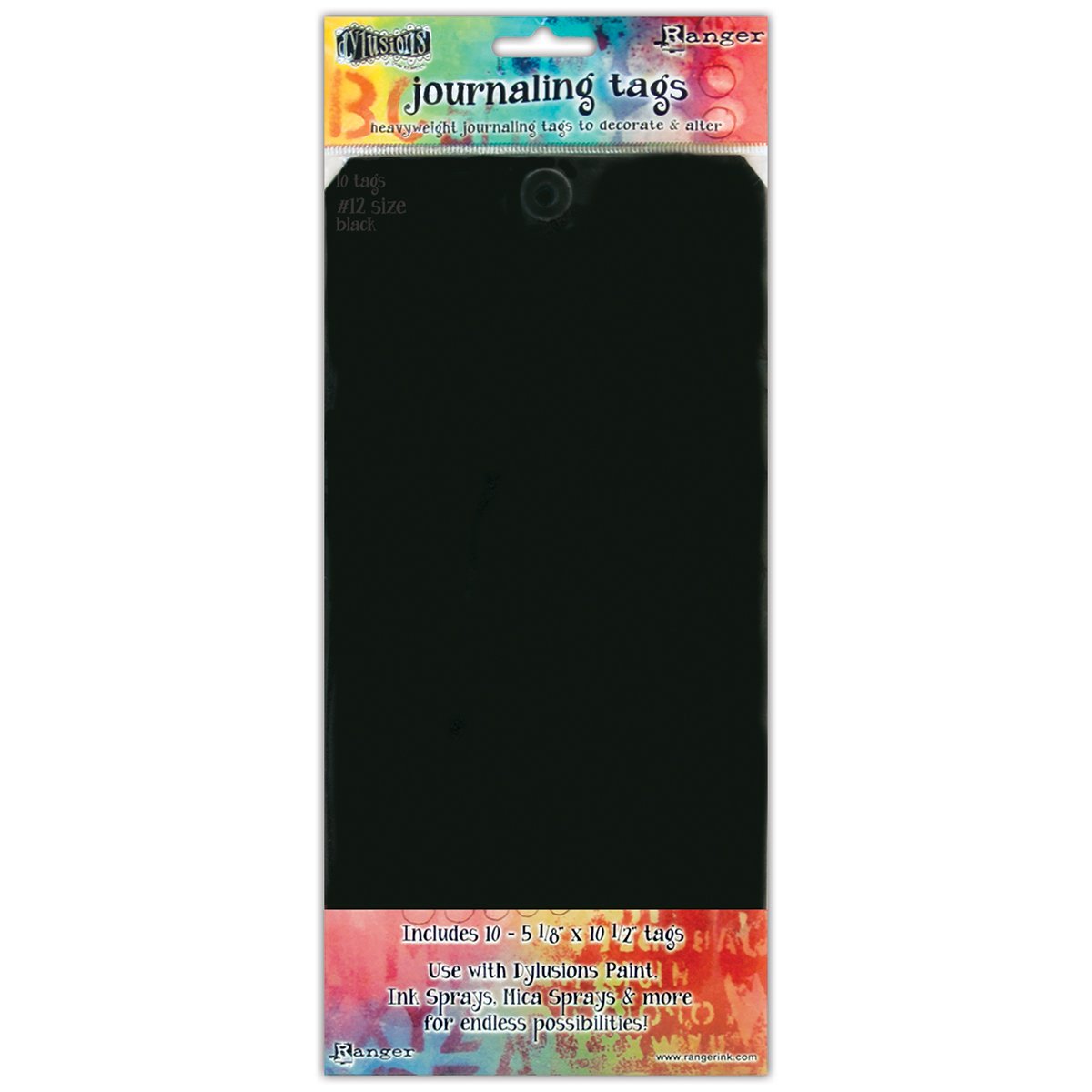 Ranger Dyan Reaveley'S Dylusions Journal Tags 10 Per Package - Black #12 (Pack of 3)