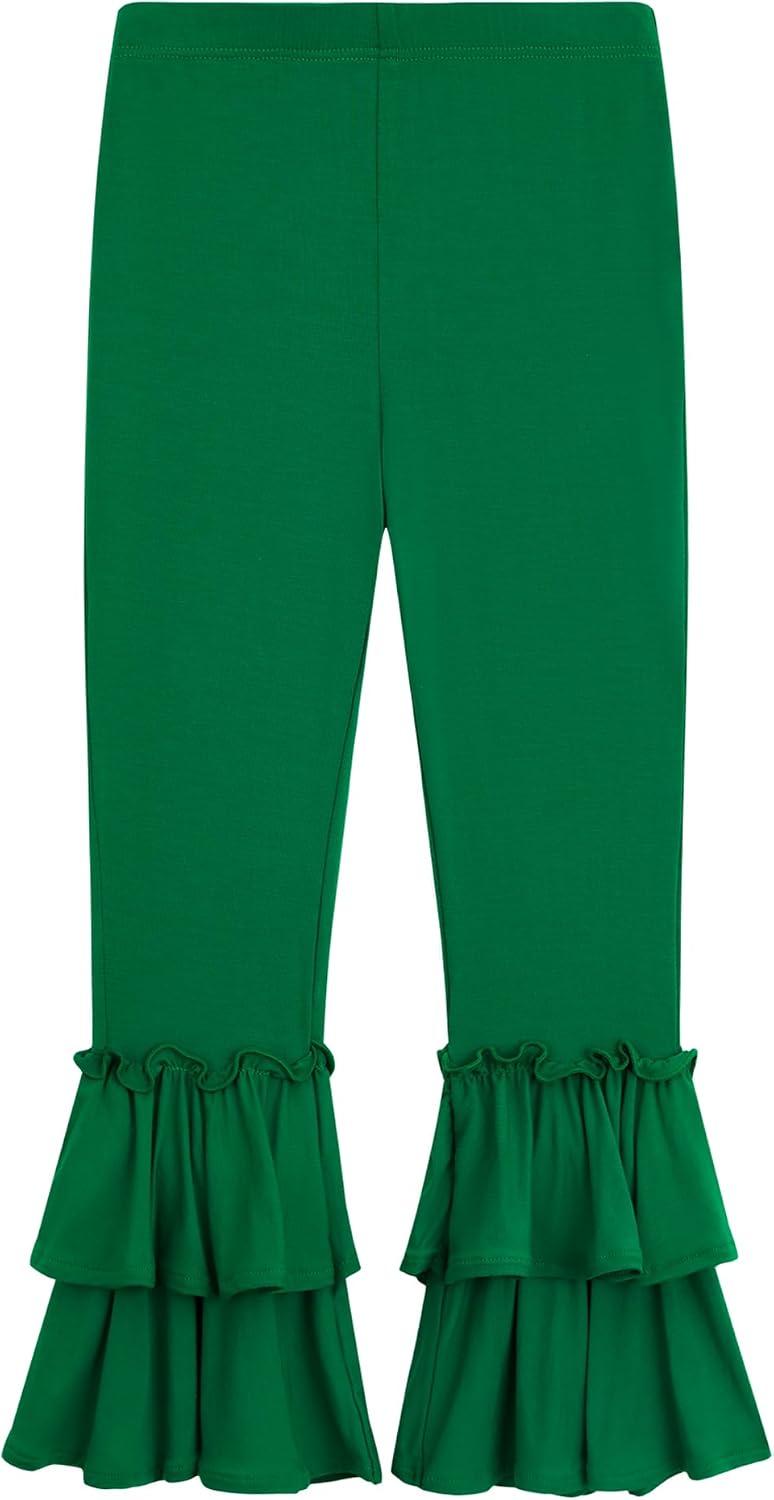 Bamboo Viscose Pants for Girls Toddler Bell Bottoms Ruffled Flare Leggings