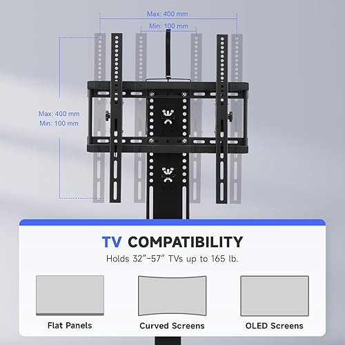 Miniatura 4 de CO-Z Elevador de TV motorizado para televisores de 32 a 57 pulgadas de hasta 165 libras y VESA de 400 x 400 pulgadas, soporte de TV de altura