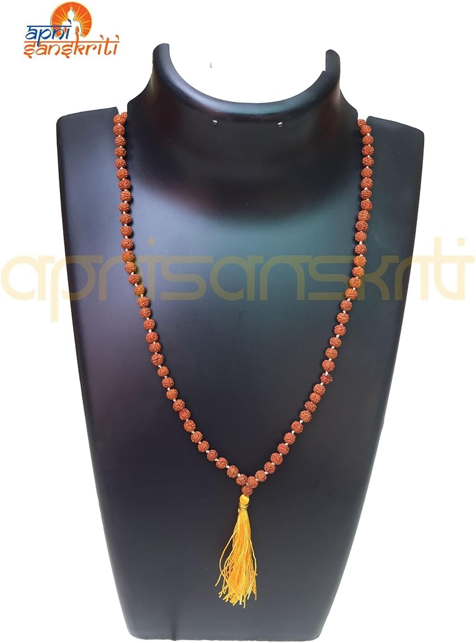 5 Mukhi Rudraksha Kantha Mala for Men/Women Wearing (7mm, Medium Bead Size, 108+1) - A+ Grade - 100% Natural Brown Natural Color Panchmukhi Rudraksha Beads - Pack of 1