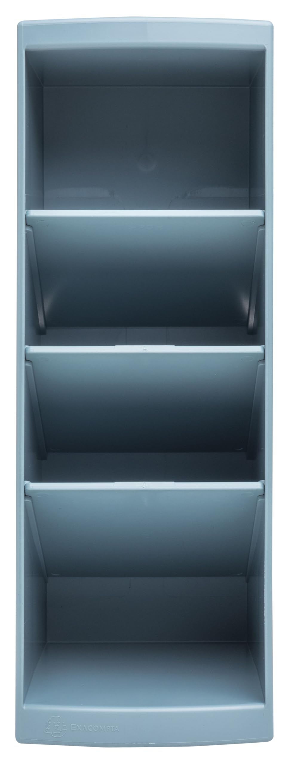 Exacompta - Ref 68170D - Box of 4 AUTENTIK Storage Towers, 4 compartments, Desk Organizers for Storing pens, Brushes, Small Utensils - Dimensions 11 x 8.5 x 23 cm - Blue Grey