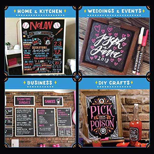 Versachalk Neon Liquid Chalk Markers For Blackboards (8 Pack, 3Mm, Fine Tip) - Erasable Washable Chalk Pens For Chalkboard Signs, Windows, Glass, Events, Schools, Office Supplies, And Business #TOP5