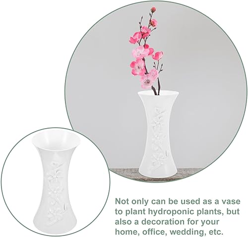 Miniatura 3 de iplusmile Decoración Jarrón Hidroponía Contenedor Hidropónico Plantador Blanco Flor Contenedor Mesa De Comedor Plástico