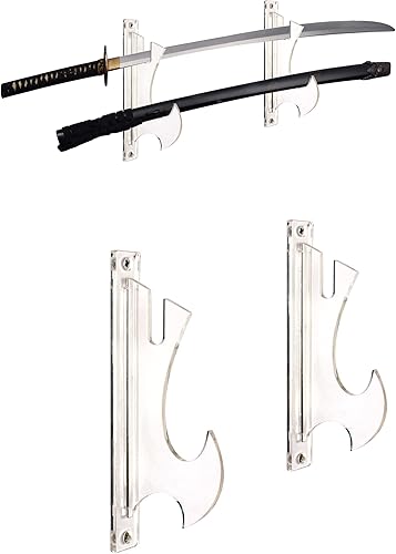 WANLIAN Soporte de pared para espada, soporte para espada samurai, soporte para espada, soporte de exhibición de espada Katana de 2 niveles (negro)